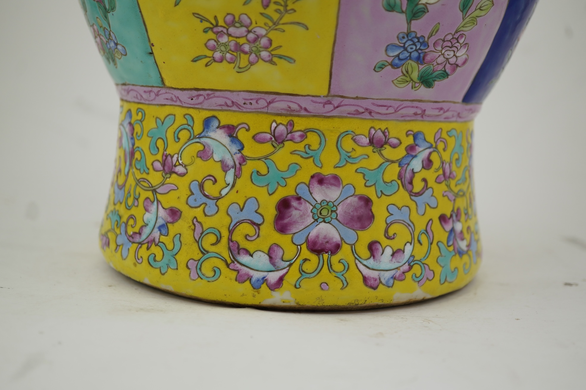 A large Chinese famille rose two-handled vase, mid 19th century